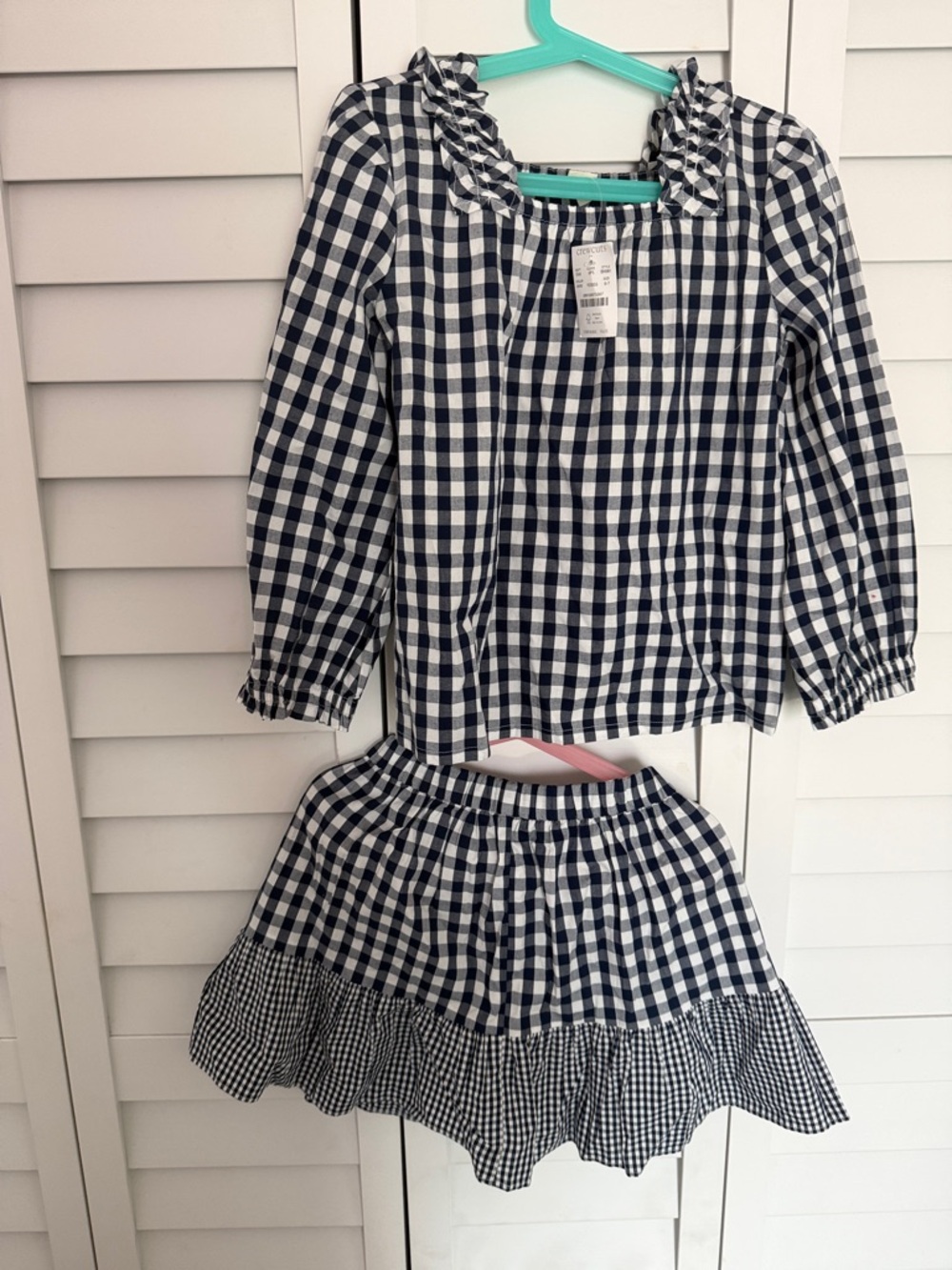 Crewcuts Navy and White Gingham Two-Piece Set